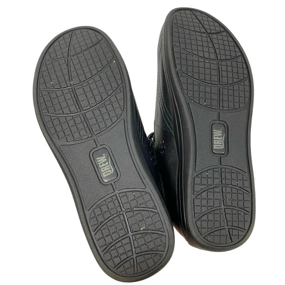 Drew Mary Jane Shoes Womens 9.5 W Wide Black Leather Cushion Sole Comfy Flats - Picture 12 of 13